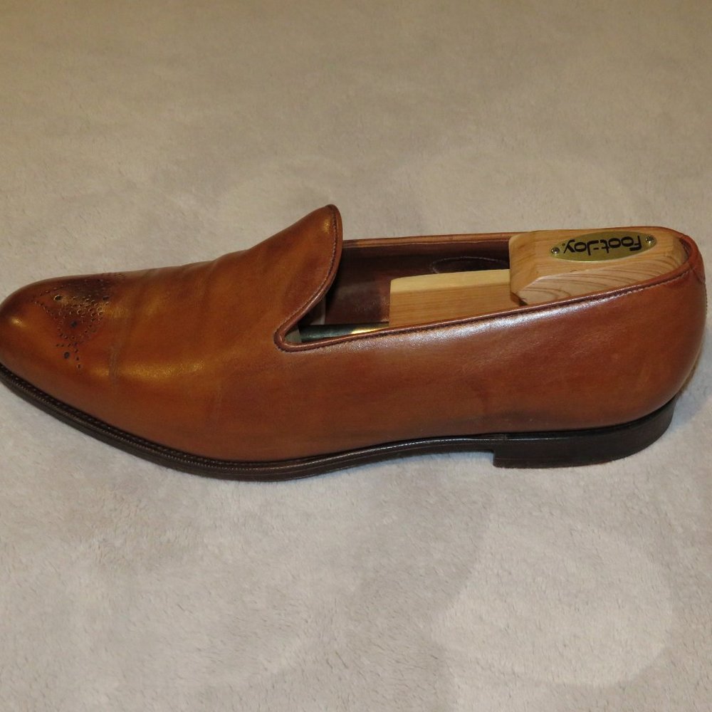 Edward Green Bamford Edwardian Antique Brown Leather Wholecut Loafers 11.5 - Picture 4 of 12